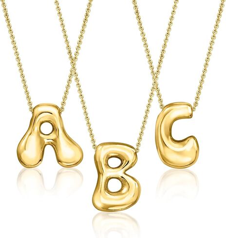 Ross-Simons 14kt Yellow Gold-Plated Bubble Letter Initial Necklace in Saudi Arabia