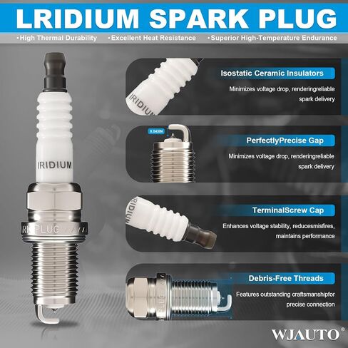 Iridium Spark Plugs 4 Pack, Pre-Gapped Sparkplugs OEM Replacement for Chevrolet Prizm, Pontiac Vibe, Toyota Celica Corolla Matrix MR2 Spyder, 1.8L L4 in Kuwait