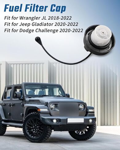 Fuel Filter Cap Fit for Wrangler JL 2018-2022 for Jeep Gladiator Fit for Dodge Challenge 2020 2021 2022 Replace 68484447AA 68484447AB in Saudi Arabia