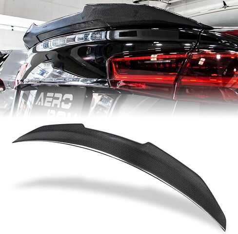 AeroBon Real Carbon Fiber Trunk Spoiler Compatible with 2012-2018 Audi A6 S6 (C7) Sedan (H Style) in Kuwait