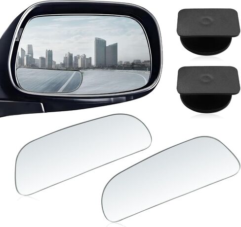 2-Pack Universal HD Blind Spot Mirrors, 360° Adjustable Frameless Convex Rear View Mirror for Cars, Trucks, SUVs, and Vans - Fan Shaped Side Mirrors Car Accessories (Circle) in Kuwait
