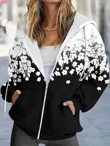 Plus Size Womens Zip Up Hoodies Sweatshirts with Pocket Fall Fashion Outfits Casual Jackets 2025 Winter Clothes in Saudi Arabia