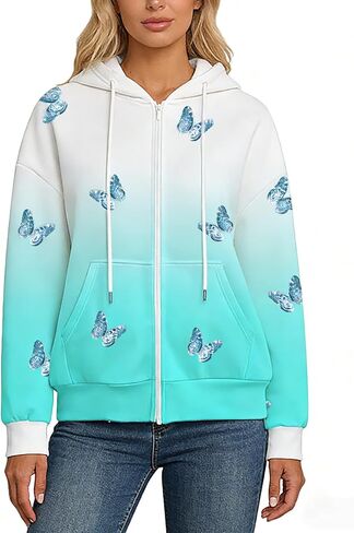 Plus Size Womens Zip Up Hoodies Sweatshirts with Pocket Fall Fashion Outfits Casual Jackets 2025 Winter Clothes in Saudi Arabia