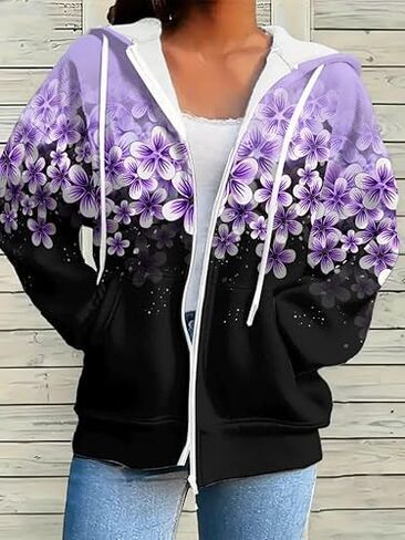 Plus Size Womens Zip Up Hoodies Sweatshirts with Pocket Fall Fashion Outfits Casual Jackets 2025 Winter Clothes in Saudi Arabia