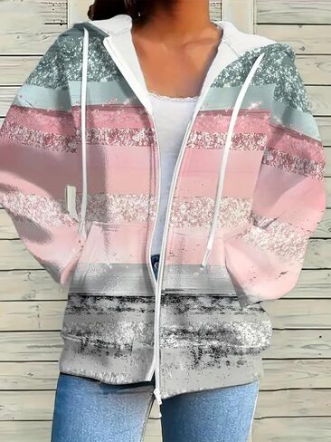 Plus Size Womens Zip Up Hoodies Sweatshirts with Pocket Fall Fashion Outfits Casual Jackets 2025 Winter Clothes in Saudi Arabia