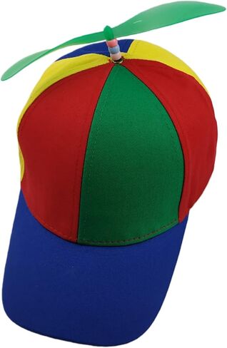 الملونة لطيف المروحة قبعة قابل للتعديل الأشعة فوق البنفسجية حماية التنس قبعة بيسبول الشمس قناع مضحك مهرج قبعة هليكوبتر أعلى قبعة in Kuwait