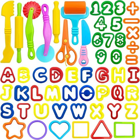 Playdough Tools for Kids, 24 Pieces Play Dough Tools Set with Rolling Pins,Playdough Cutters,Playdough Extruders,Scissor in Saudi Arabia