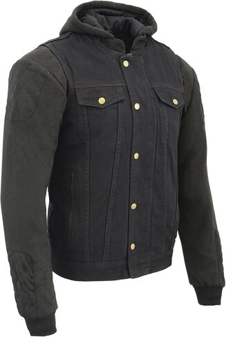 Milwaukee Leather Men's Black or Blue Denim '5-in-1' Club Style Vest MDM3020 with Removable Hoodie Jacket in Saudi Arabia