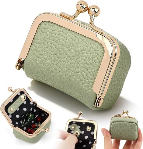 Mini Jewelry Travel Case, Portable Vintage-inspired Small Travel Jewelry Case with Kiss Lock, Leather Mini Coin Purse for Women for Earrings, Rings, Necklace, Bracelet, Coin (COLOR:Black) in Saudi Arabia