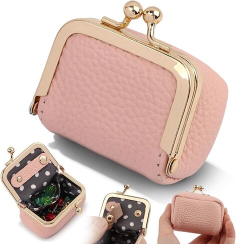 Mini Jewelry Travel Case, Portable Vintage-inspired Small Travel Jewelry Case with Kiss Lock, Leather Mini Coin Purse for Women for Earrings, Rings, Necklace, Bracelet, Coin (COLOR:Black) in Saudi Arabia