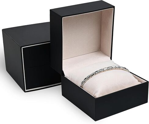Ultra Smooth Soft Touch Bracelet Box - Bracelet & Necklace Box for Women & Men - Luxury Jewelry Box with Sleeve, Suede Interior & Secure Tabs - Ideal for Bracelet Jewelry Gift Box in Saudi Arabia