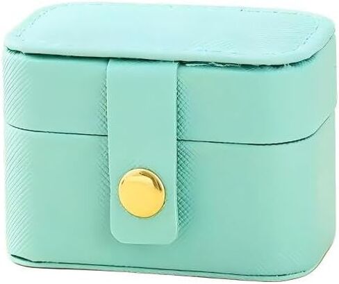 Portable Rectangular Jewelry Storage Box - Blue, Suitable for Rings, Earrings, and Accessories in Saudi Arabia