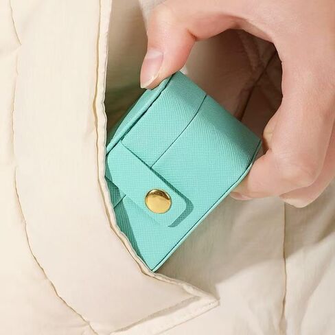 Portable Rectangular Jewelry Storage Box - Blue, Suitable for Rings, Earrings, and Accessories in Saudi Arabia