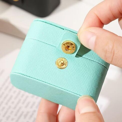 Portable Rectangular Jewelry Storage Box - Blue, Suitable for Rings, Earrings, and Accessories in Saudi Arabia