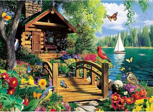 300 Pieces Jigsaw Puzzle for Adults,Country Life Puzzle 300 Pieces Highlights The Agricultural Life and Rural Beauty - Thick,Sturdy Pieces Challenging Family Activity Great Gift Idea,20.5 x 15 in in Saudi Arabia