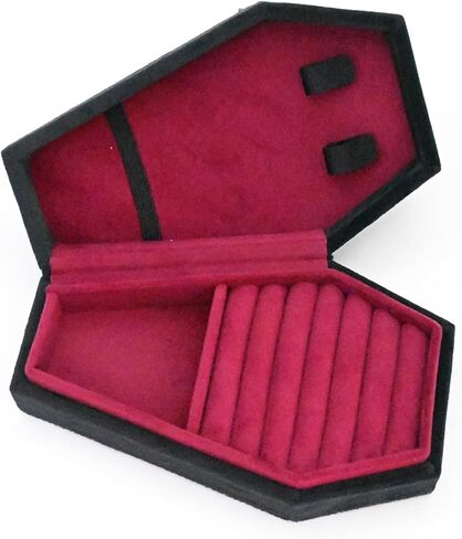 Mini Coffin-Shaped Gothic Jewelry Box for Storing Rings, Earrings, Necklaces, and Bracelets. in Kuwait
