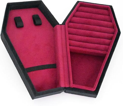 Mini Coffin-Shaped Gothic Jewelry Box for Storing Rings, Earrings, Necklaces, and Bracelets. in Kuwait