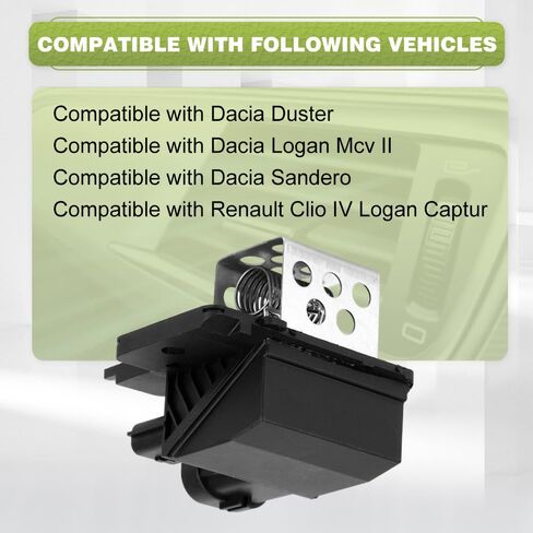 Radiator Fan Blower Motor Resistor, HVAC Fan Blower Motor Resistor Compatible with Dacia Duster Logan Mcv II Sandero, Replaces 255502585R, 255503792R, 255501295R, K109147 in Kuwait