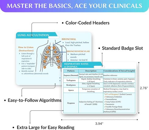 شارة معالج الجهاز التنفسي مع بكرة - دليل الأصدقاء لشارة RT المقاومة للماء: تسمع الرئة، والأكسجين عالي التدفق، وحجم المد والجزر، وتشخيصات التهوية - هدايا وإكسسوارات المعالج التنفسي in Kuwait