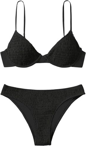 Women's 2 Piece Bikini Sets Spaghetti Strap Bikini Tops and High Waisted Bottoms Swimsuit Sets in Saudi Arabia