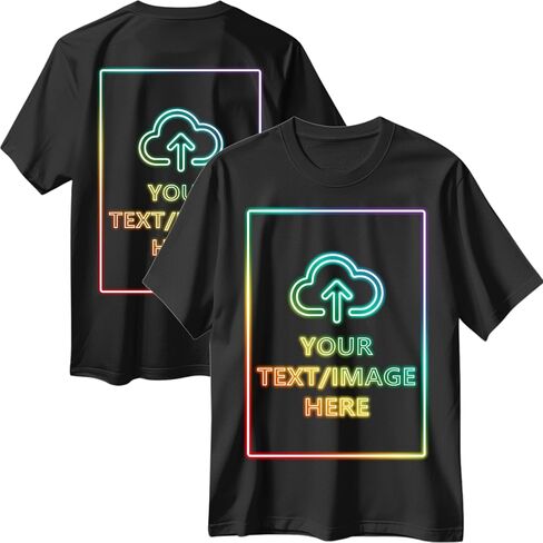 Custom T Shirts with Image/Text/Logo - Personalized Printed Cotton Tee - Design Your Own Shirt for Men Women Front Back in Saudi Arabia