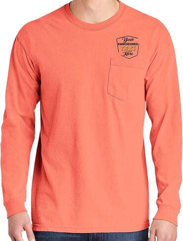 Custom Embroidered Long Sleeve Shirts for Men Personalized Embroidery Text in Saudi Arabia