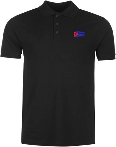 Polo Shirts for Men Puerto Rico Flame Flag Embroidered Short Sleeve Mens Polo Shirts in Saudi Arabia