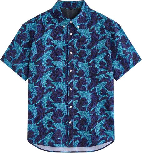 maamgic Men’s Button Down Short Sleeve Shirt, UPF50+ Sun Protection, Quick Dry Vented Back, Hawaiian Mens Summer Beach Shirt in Saudi Arabia