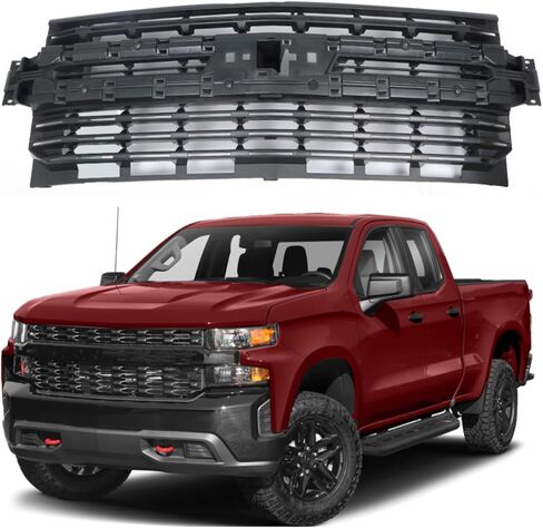 Front Bumper Black Grille Replacement for Silverado 1500 2019 2020 2021 2022 in Saudi Arabia
