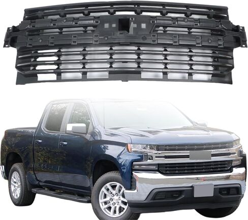 Front Bumper Black Grille Replacement for Silverado 1500 2019 2020 2021 2022 in Saudi Arabia