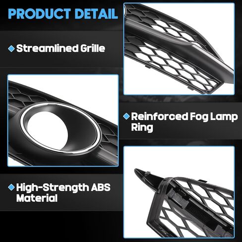 المصد الأمامي شبكات مصابيح الضباب مناسبة لأودي A7 S7 S-Line 2012-2015 غطاء مصباح الضباب الشبكي على شكل قرص العسل إطار زوج السائق والركاب يستبدل 4G8807681C9B9 4G8807682C9B9 in Kuwait