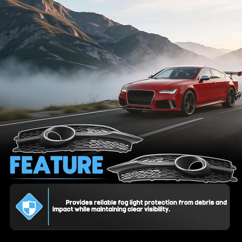 المصد الأمامي شبكات مصابيح الضباب مناسبة لأودي A7 S7 S-Line 2012-2015 غطاء مصباح الضباب الشبكي على شكل قرص العسل إطار زوج السائق والركاب يستبدل 4G8807681C9B9 4G8807682C9B9 in Kuwait