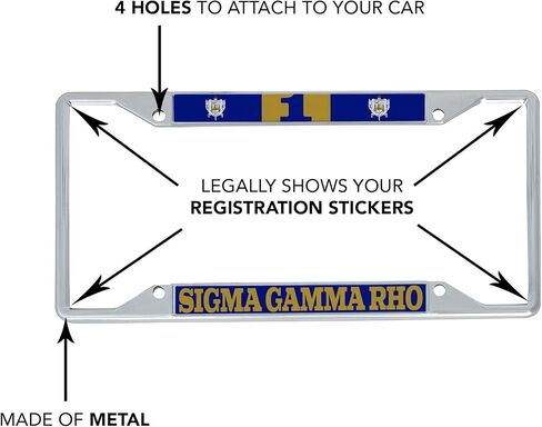 Desert Cactus Sigma Gamma Rho إكسسوارات السيارات SGRhos Sigmas إطار لوحة ترخيص معدني وحامل بطاقات للأمام أو الخلف للمركبة (إطار لوحة الترخيص رقم 1) in Saudi Arabia