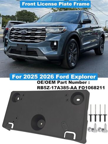 FASTCHE إطار لوحة الترخيص الأمامية متوافق مع 2025 2026 Ford Explorer المصد الأمامي لوحة الترخيص حامل لوحة الترخيص استبدال # RB5Z-17A385-AA FO1068211 in Saudi Arabia
