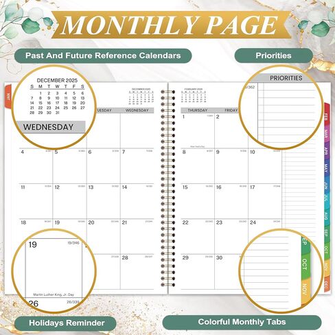 2025 Appointment Book/Planner - 2025 Daily Planner, 8'' x 10'', Weekly Appointment Book 2025, January - December 2025, Daily Planner 2025 with 30-Minute Interval in Kuwait