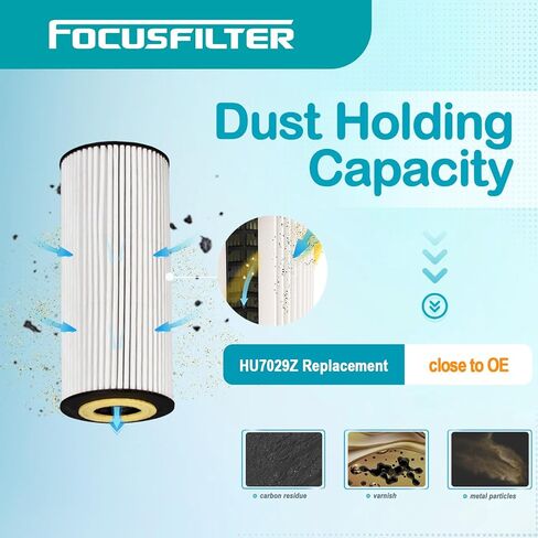 FOCUSFILTER HU7029z OEM Grade Oil Filter, Compatible with Audi Q5/A6/Q7/A6 Quattro/A5/S4/S5 3.0L V6, Porsche Cayenne 3.0L V6 2011–2018, Replaces HU722z, 06E115562A, 06E115562, 06E115466 in Saudi Arabia