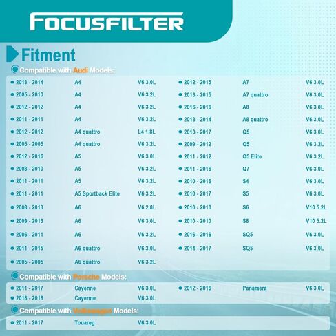 FOCUSFILTER HU7029z OEM Grade Oil Filter, Compatible with Audi Q5/A6/Q7/A6 Quattro/A5/S4/S5 3.0L V6, Porsche Cayenne 3.0L V6 2011–2018, Replaces HU722z, 06E115562A, 06E115562, 06E115466 in Saudi Arabia