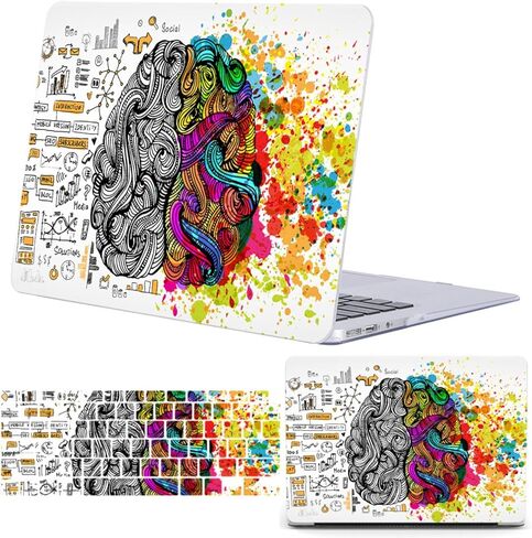 Laptop Shell Compatible with MacBook Air 13.6 inch 2025-2022 Model A2681 M2 A3113 M3 A3240 with Liquid Retina Display & Touch ID, Graphic Plastic Hard Case & Keyboard Cover, Colorful Brain in Kuwait
