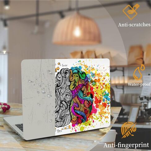 Laptop Shell Compatible with MacBook Air 13.6 inch 2025-2022 Model A2681 M2 A3113 M3 A3240 with Liquid Retina Display & Touch ID, Graphic Plastic Hard Case & Keyboard Cover, Colorful Brain in Kuwait