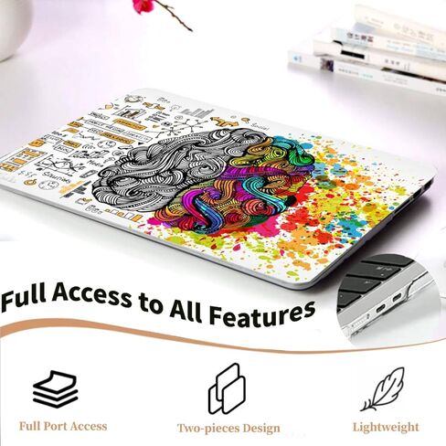 Laptop Shell Compatible with MacBook Air 13.6 inch 2025-2022 Model A2681 M2 A3113 M3 A3240 with Liquid Retina Display & Touch ID, Graphic Plastic Hard Case & Keyboard Cover, Colorful Brain in Kuwait