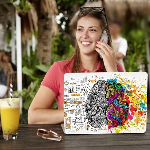 Laptop Shell Compatible with MacBook Air 13.6 inch 2025-2022 Model A2681 M2 A3113 M3 A3240 with Liquid Retina Display & Touch ID, Graphic Plastic Hard Case & Keyboard Cover, Colorful Brain in Kuwait