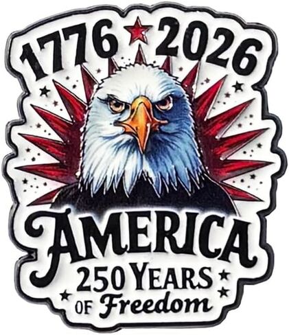 1 قطعة/10 قطعة USA 250th الذكرى التذكارية المينا دبوس 1776-2026 الوطنية التلبيب دبابيس لعيد الاستقلال يوم المحاربين القدامى in Kuwait