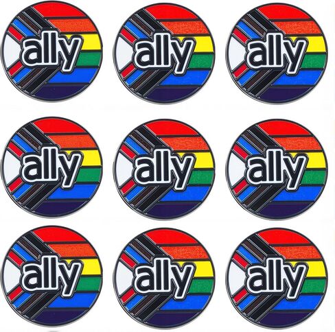 9PCS Ally Pride Pins LGBTQ Supporter Rainbow Pin Ally Accessories Pride Decorations Gay Lesbian Trans Merch LGBTQ Pins in Kuwait