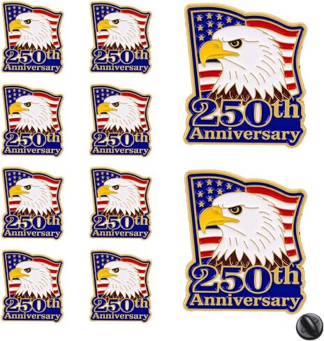 1 قطعة/10 قطعة USA 250th الذكرى التذكارية المينا دبوس 1776-2026 الوطنية التلبيب دبابيس لعيد الاستقلال يوم المحاربين القدامى in Kuwait