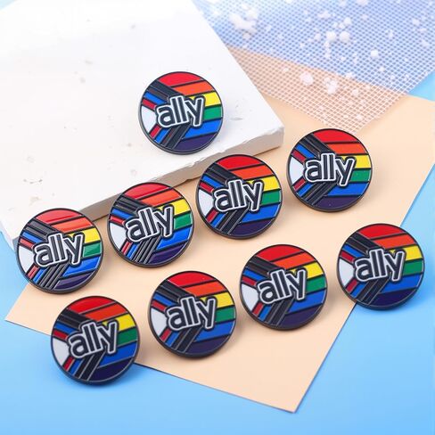 9PCS Ally Pride Pins LGBTQ Supporter Rainbow Pin Ally Accessories Pride Decorations Gay Lesbian Trans Merch LGBTQ Pins in Kuwait
