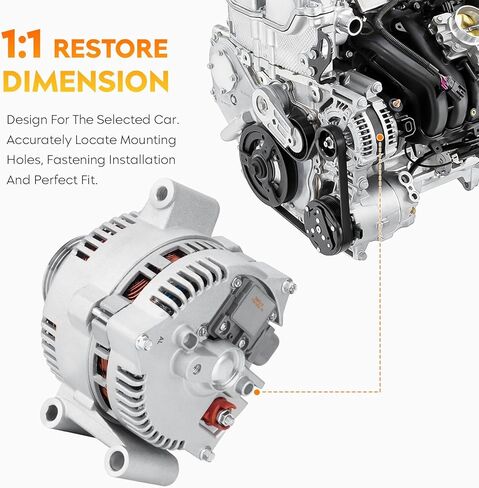 New Alternator 7.3L 7.3 for Ford F-350 1995-1997, for F250 1995-1996, for E-350 Club Wagon 2003, for E350 Econoline 1995-1998, for E350 Econoline Club Wagon 1995-2002, 130Amp, AFD0070, 7768 in Saudi Arabia