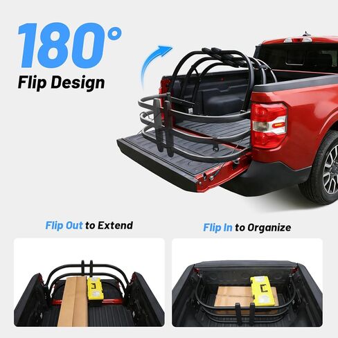 موسع سرير الشاحنة مناسب لسيارة Toyota Tacoma 2005-2026، موسع الباب الخلفي من الألومنيوم قابل للتعديل، تصميم قلاب 180 درجة، سبيكة شديدة التحمل، ملحق تخزين مثبت على المثقاب للشحنات الطويلة in Kuwait