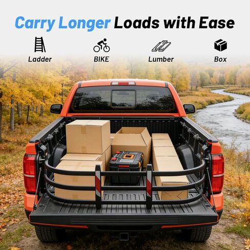 موسع سرير الشاحنة مناسب لسيارة Toyota Tacoma 2005-2026، موسع الباب الخلفي من الألومنيوم قابل للتعديل، تصميم قلاب 180 درجة، سبيكة شديدة التحمل، ملحق تخزين مثبت على المثقاب للشحنات الطويلة in Kuwait