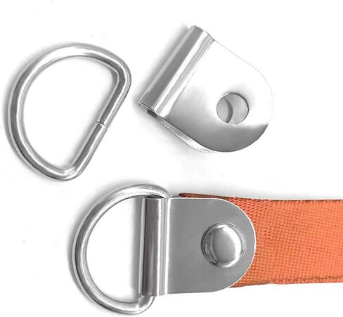 30 Pack Small D-Ring Tie Downs, Small Tie Down Anchor, Stainless Steel D Rings Anchor Lashing for Loads on Case Truck Cargo Trailers RV Boats (Silver (Stainless Steel)) in Saudi Arabia