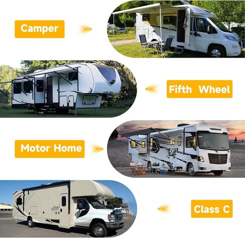 شبكة أمان للسرير بطابقين مقاس 46 بوصة × 18 بوصة - شبكة بوليستر عالية الكثافة مع أجزاء صلبة، أشرطة قابلة للتعديل مقاس 17.3 بوصة - 31.5 بوصة، متوافقة مع العربة، منزل متنقل، مقطورة، العجلة الخامسة، الفئة C in Kuwait